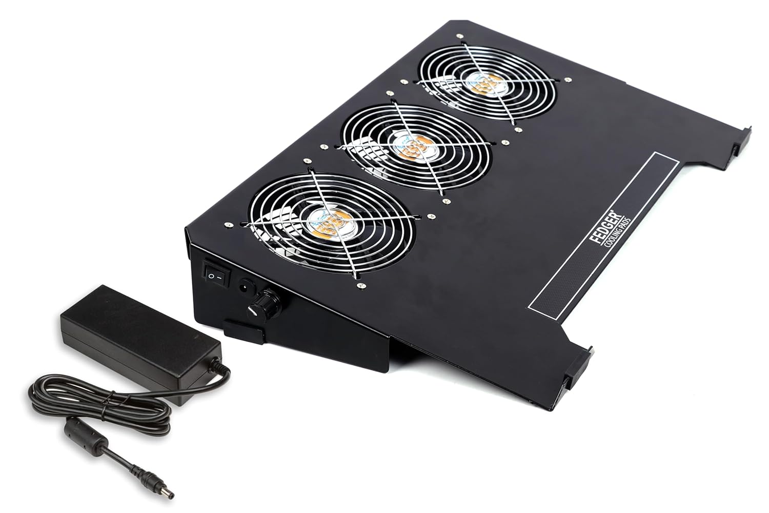 3-Fan Black MS Cooling Pad Side