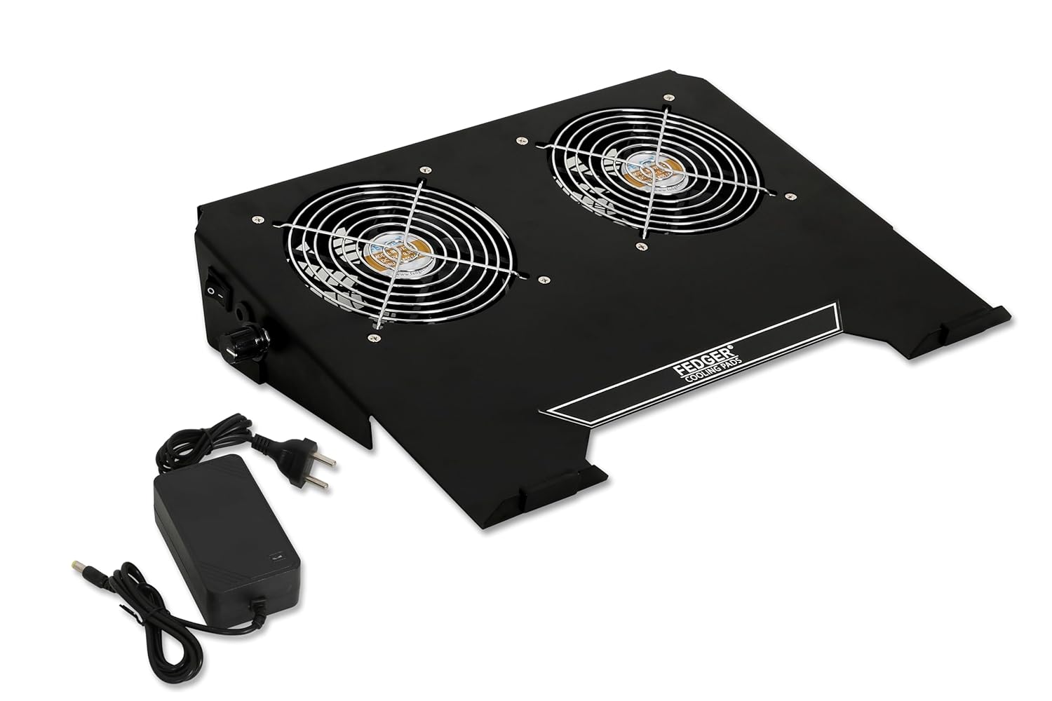 2-Fan Black MS Cooling Pad Side